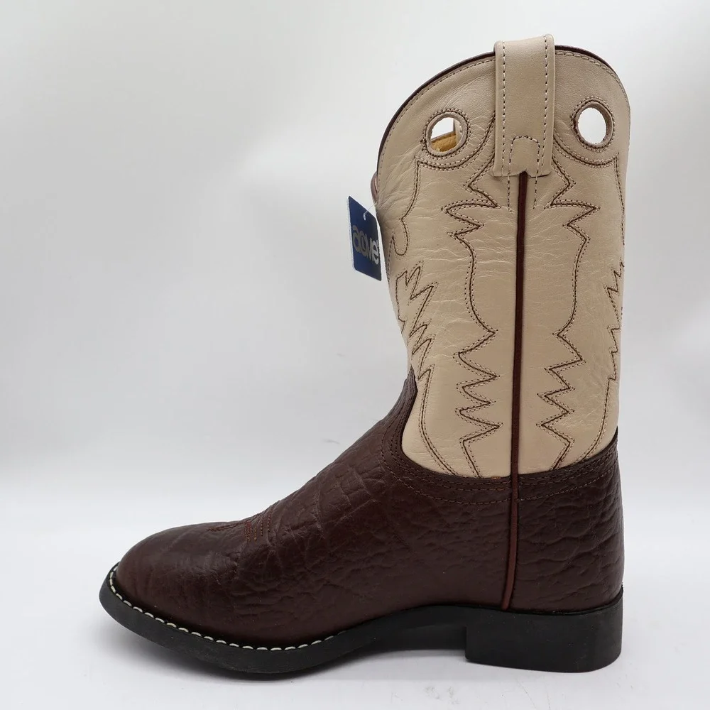 Acme Vintage Style Roper Boots Kids 3.5 Brown Bullhide Leather New NWT